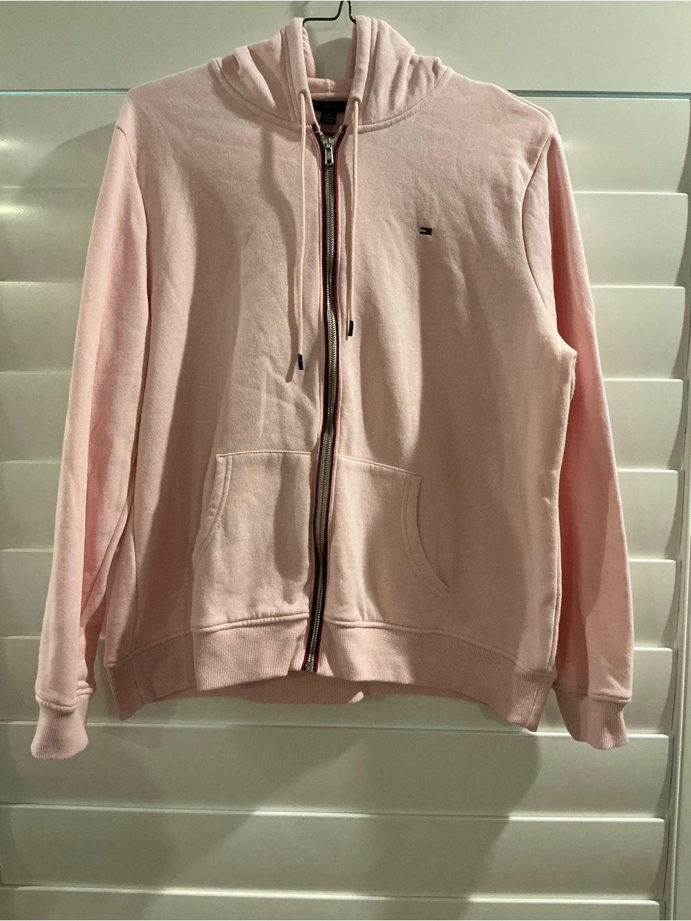 EUC - Women’s Tommy Hilfiger Pink Full-Zip Hoodie with Signature Trim - Size XXL